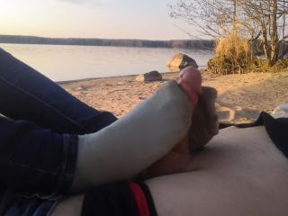 Public Footjob And Socksjob On The Beach 1080p – Oksifootjob | download film now | feet porn -3