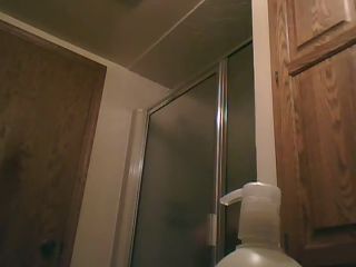 Chubby girl showers on a hidden camera-8