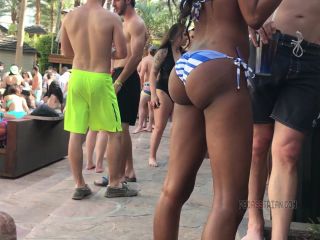 CandidCreeps 719 Spring Break Black Ebony Booty Round Thong B-7