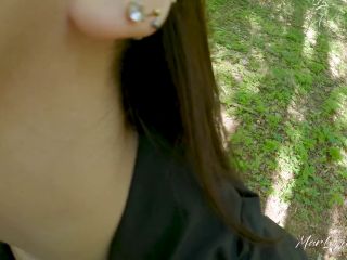 MarLyn Chenel Beautiful Babe Gives Quick Blowjob in The Woods - MarLyn Chenel-0