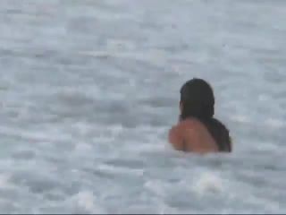 Playful girl at the  beach-0