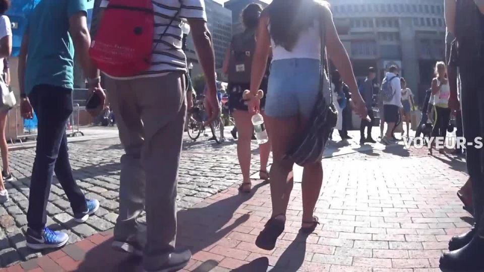 Shorts give her a nice deep wedgie