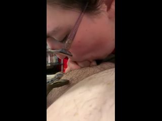 Sexy chubby glasses girlfriend sucking dick and fucks homemade-8