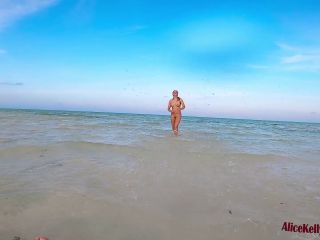 Nude Cutie Public Blowjob Big Dick And Swallows Cum On The Sea Beach 1080p-0